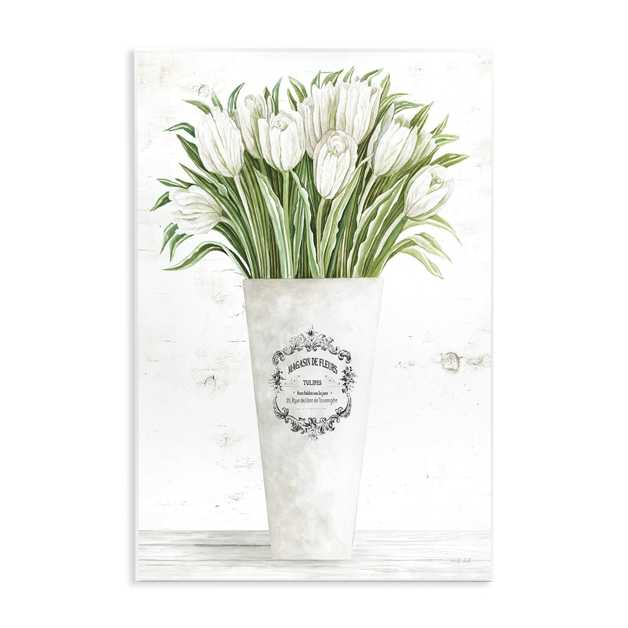 Stupell Industries Tulip Bouquet in Parisian Vase Wall Plaque Art